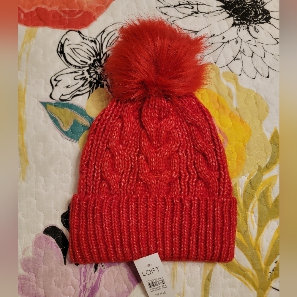 NWT Loft Pompom Hat